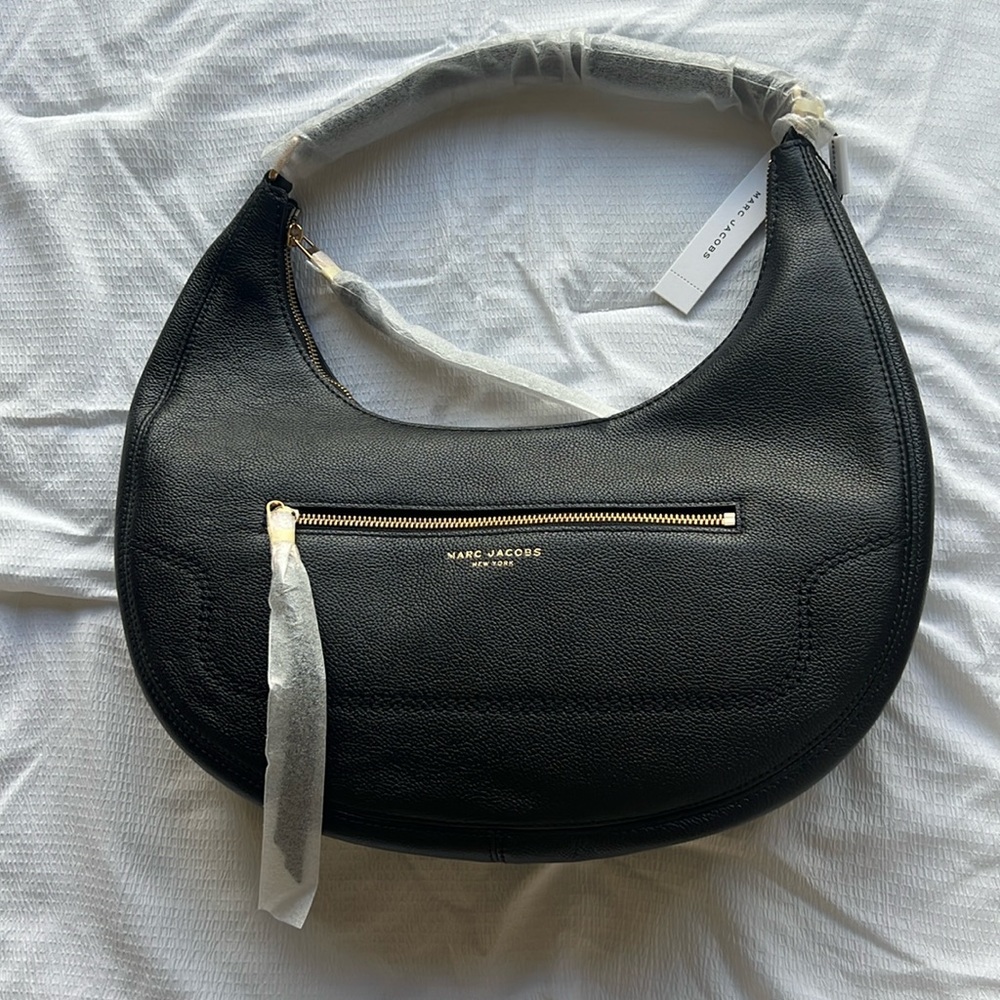 Black Leather Marc Jacobs Crescent Bag